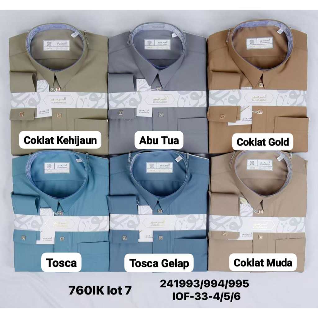 GAMIS JUBAH PRIA AL HARAMAIN KKM WOLL PREMIUM KERAH KEMEJA LENGAN PANJANG MANSET
