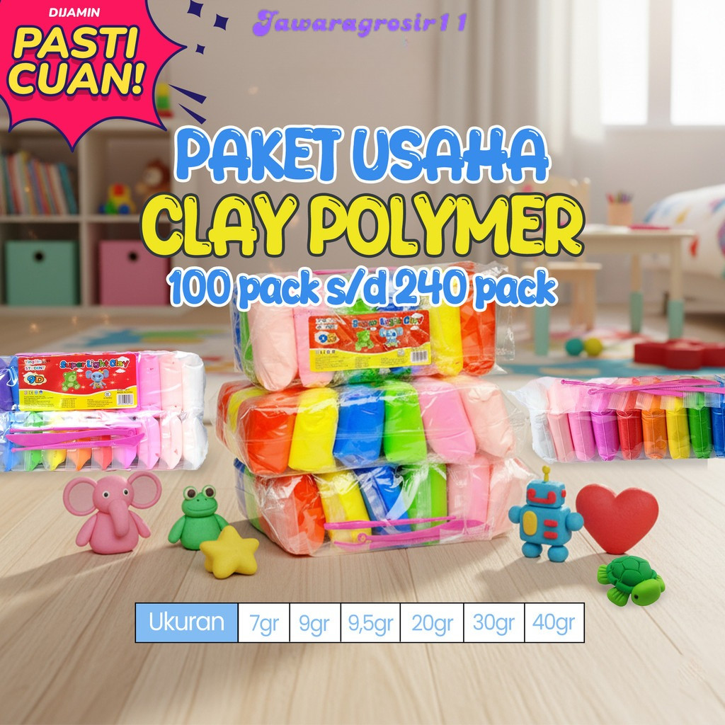 Paket Usaha Clay Mainan Anak / Lilin Anak / Polymer Clay / Slime Mainan Anak