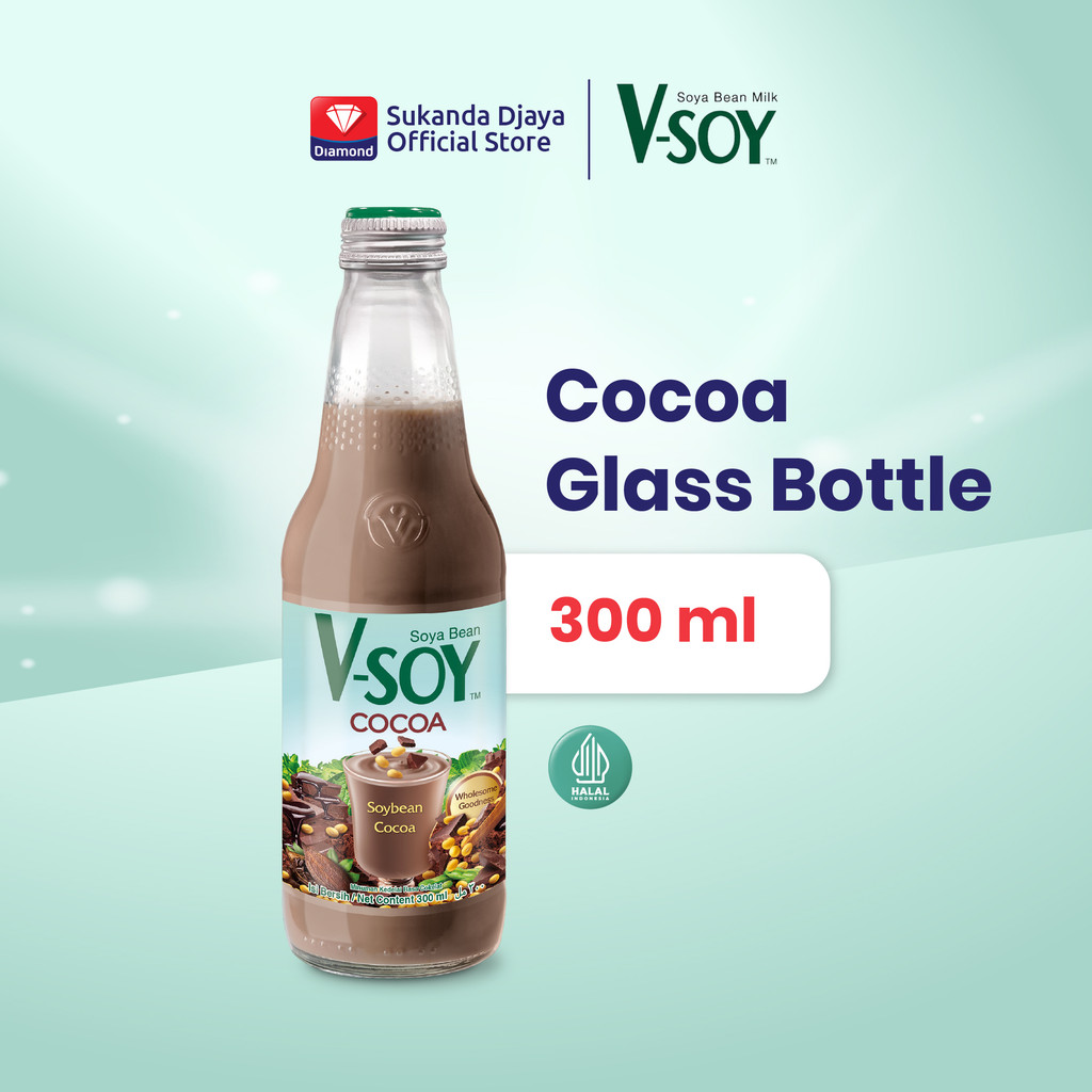 V-Soy Susu Kedelai Coklat Chocolate Soy Milk Botol 300 Ml