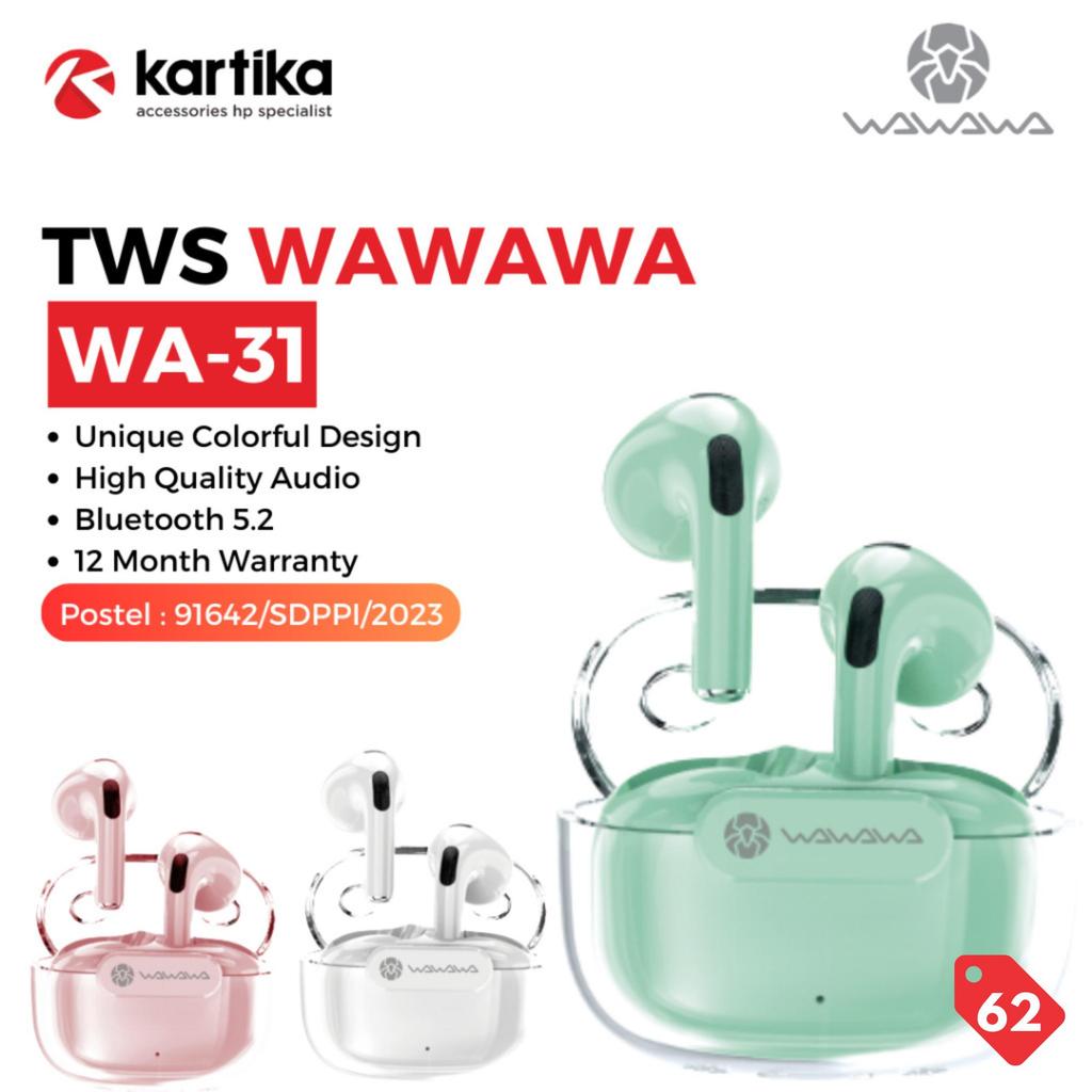 WAWAWA WA-31 TWS Wireless Earphone Bluetooth 5.2 Unique Colorful Design Garansi 12 Bulan