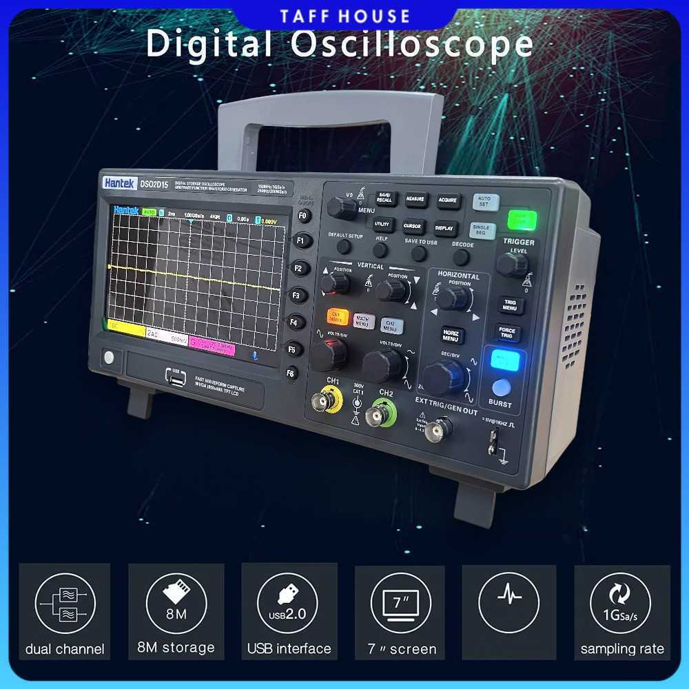 Hantek Digital Storage Oscilloscope Signal Generator with P4100 Probe - DS02D15