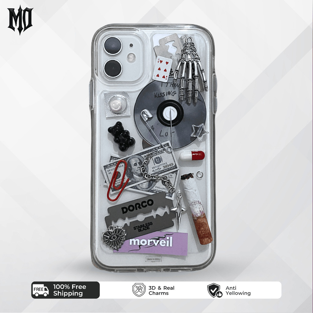 #13 Signature - M11 CASE HP IPHONE ANDROID resin aesthetic unik keren gothic y2k - CD kaset uang V1