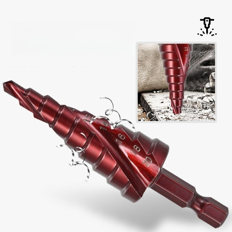 Step Drill Bit Set for Metal Metric 4 32 M35HSS Cobalt Titanium Cone Drilling Holes Spiral Flute Dri