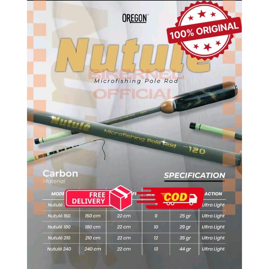 Joran Tegek Oregon Nutule Microfoshing 120cm 150cm 180cm 210cm 240cm - 150cm -biken