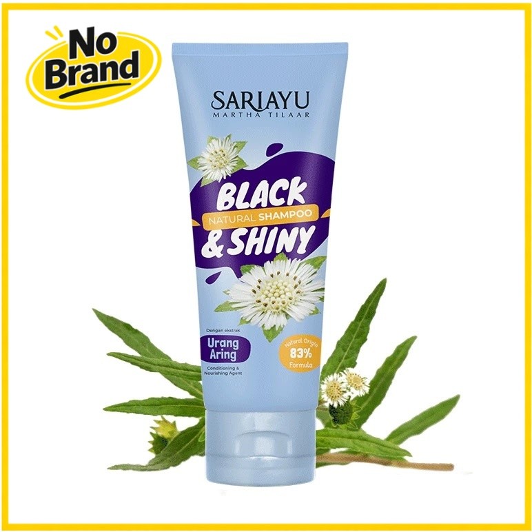 [BLACK & SHINY] SARIAYU Natural Shampoo 170ml Ekstrak Urang Aring - Sampo Perawatan Kesuburan dan Me