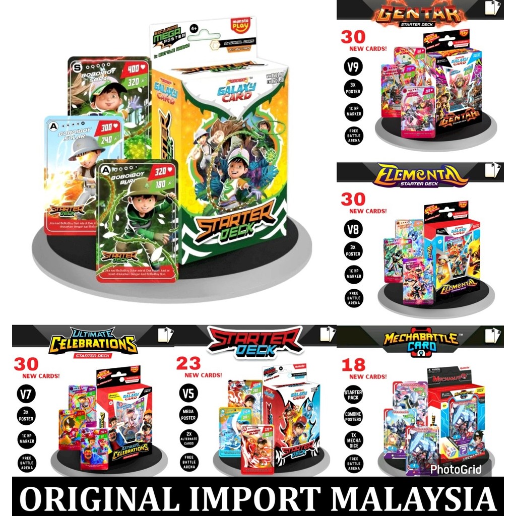 Kartu BoBoiBoy Galaxy Card Starter Deck Version 5 V6 V7 V8 V9 monsta galaxy card MGC ultimate celebr