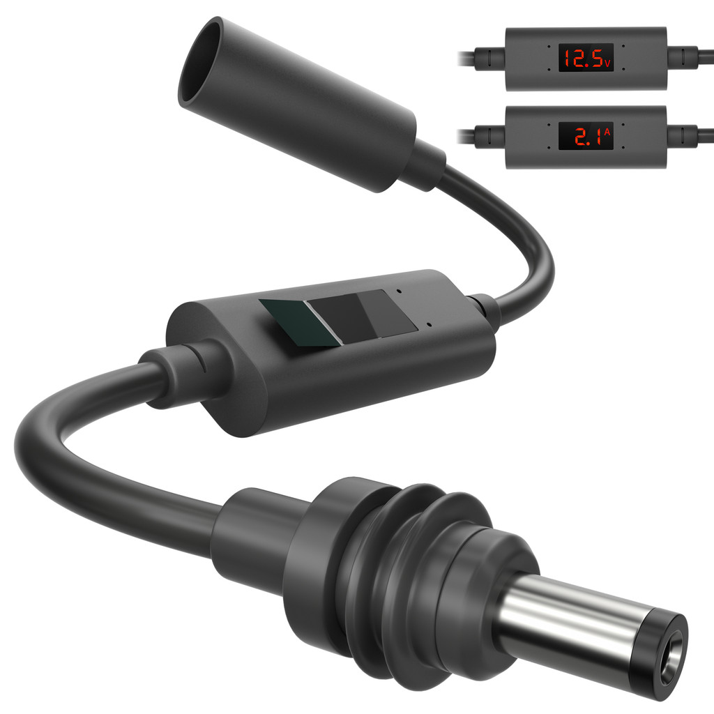 Starlink Mini DC Cable Coupler with Voltmeter Starlink Mini Power Cable Extension DC Male to DC Fema