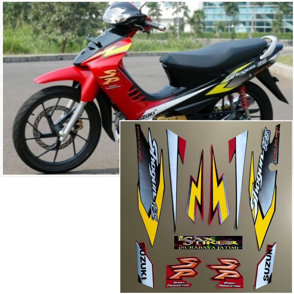 Striping Original Suzuki Shogun SP 125 Merah tahun 2005 2006