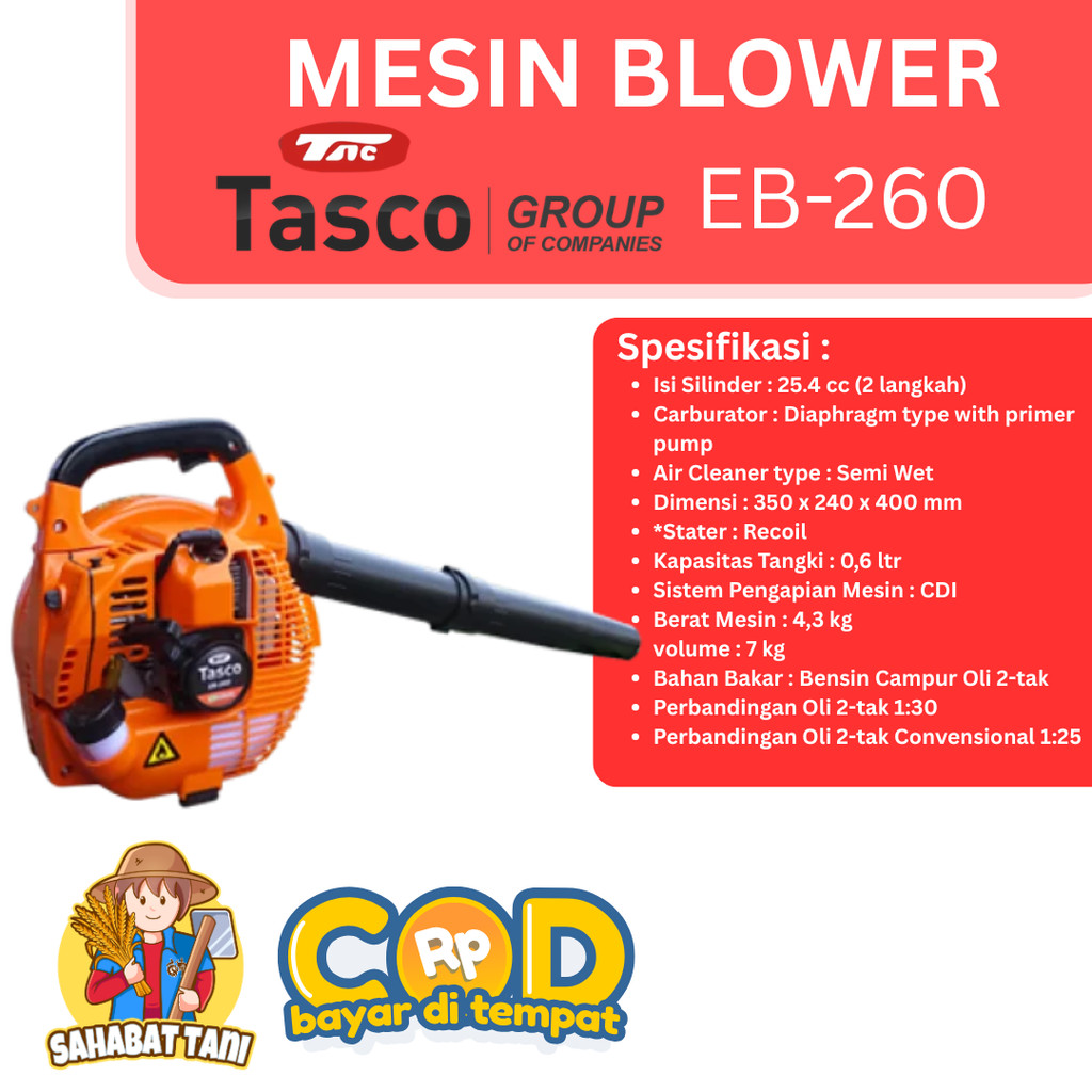 TASCO EB 260 / EB260 - MESIN BLOWER GENDONG BENSIN / ENGINE BLOWER ORI