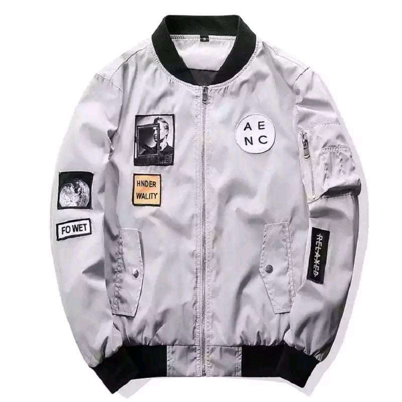 Jaket bomber Patch ANCE  keren Pria Kekinian model Korea viral tiktok Casual Tebal Murah Panjang Nya