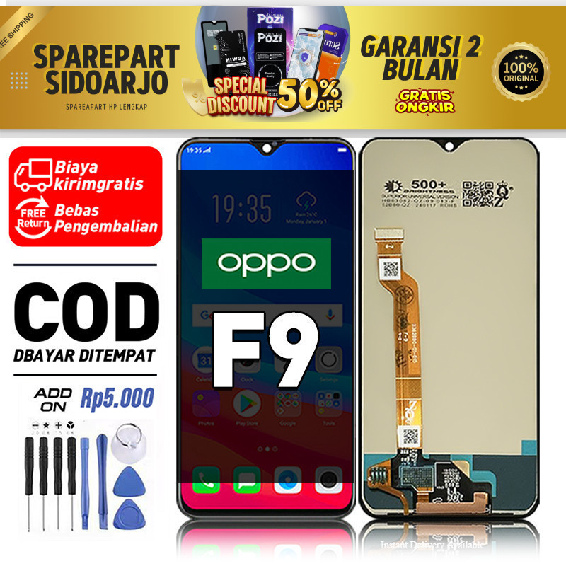 LCD For OPPO F9 Touchscreen Fullset-Original Compatible For Glass Touch Screen Digitizer ori-asli CO