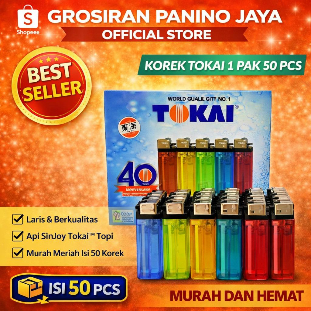 Grosir Korek Tokai 50 Pcs Korek Api Murah Tahan Lama Untuk Jualan