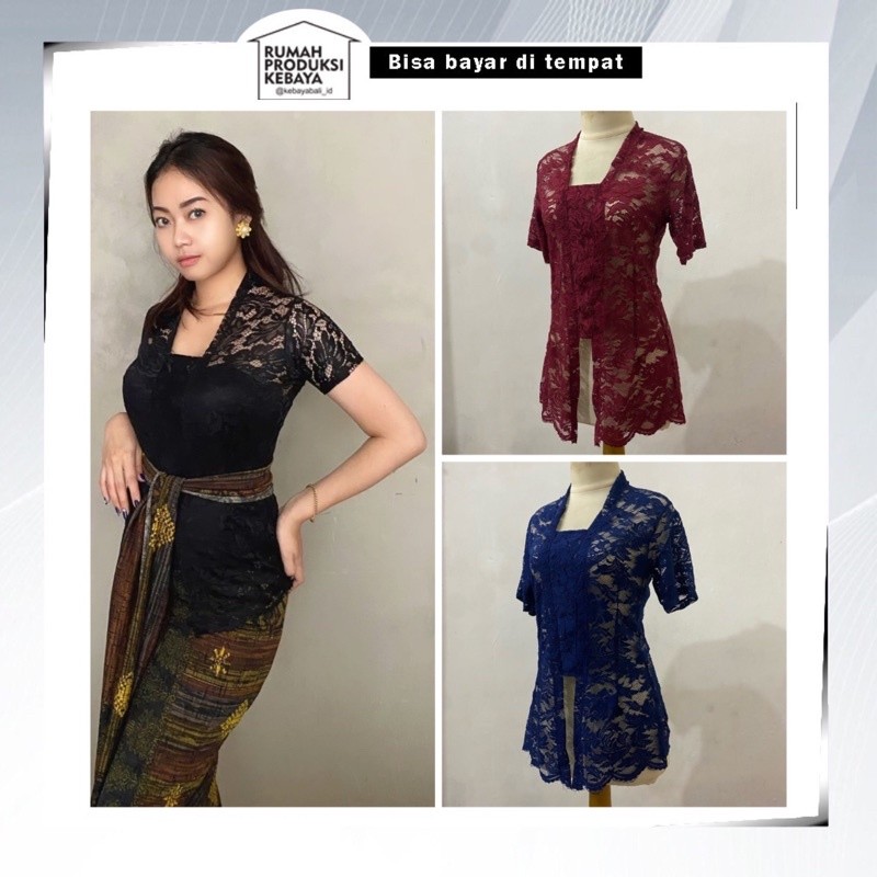 Kebaya bali brokat sofia strecth melar atasan tradisional lengan pendek