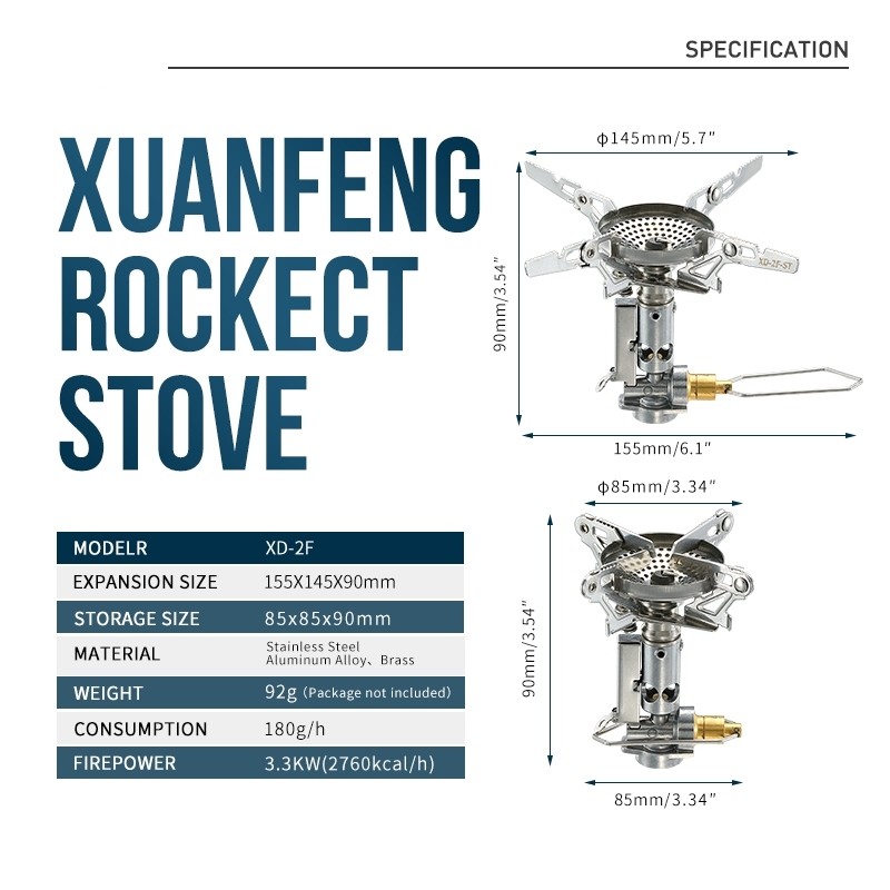 Campingmoon XD-2F Adjustable mini Camping accessories portable camping gas Stove