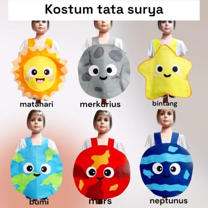 READY kostum tata Surya / kostum planet / kostum karnaval KAIN FLANEL