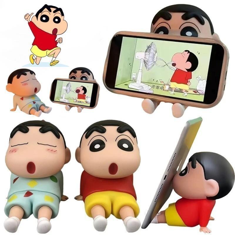 Dudukan Ponsel Krayon Shin-chan Dekorasi Desktop Boneka Anime Tempat Telepon Anime Jepang Figure Cra