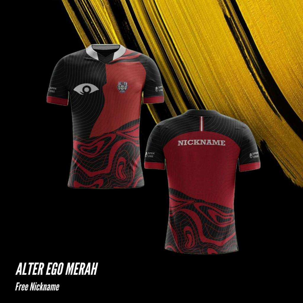 Jersey mobile Legend Alter Ego hitam marun esport gaming free nickname dan cutom desain - s, anak