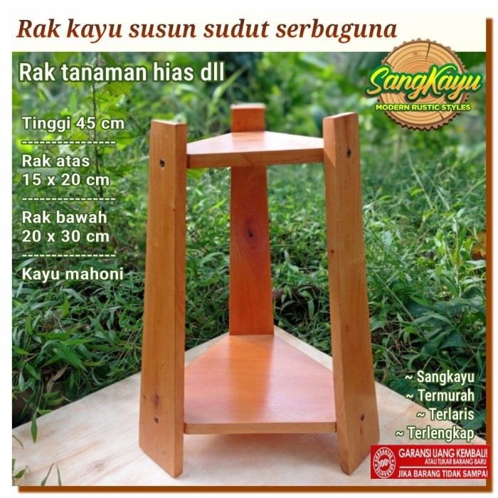 Rak susun serbaguna kayu rak sudut rak tanaman hias rak kayu susun