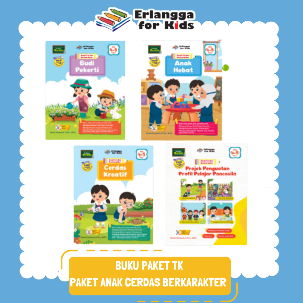 [Erlangga ] Buku Paket Tk/Paud: Paket Anak Tk Cerdas Berkarakter Usia 4-5 Tahun