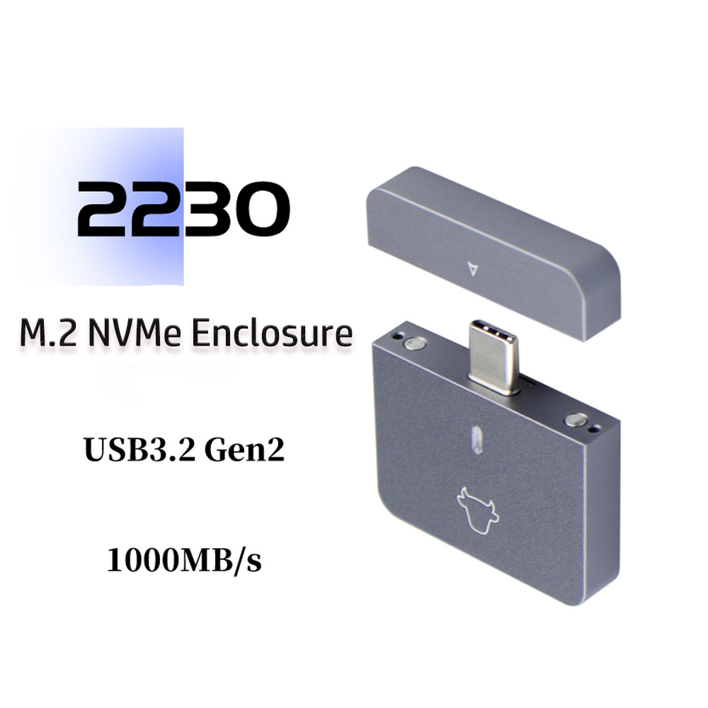 M2 NVMe 2230 SSD Enclosure USB C Adapter 10Gbps USB32 Gen2 External Case Box for M2 2230 NVMe SN740S