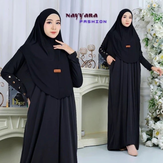 Gamis Wanita Terbaru Mecca Abaya Set Kerudung I Gamis Syar'i Terbaru Bahan Jersey Premium