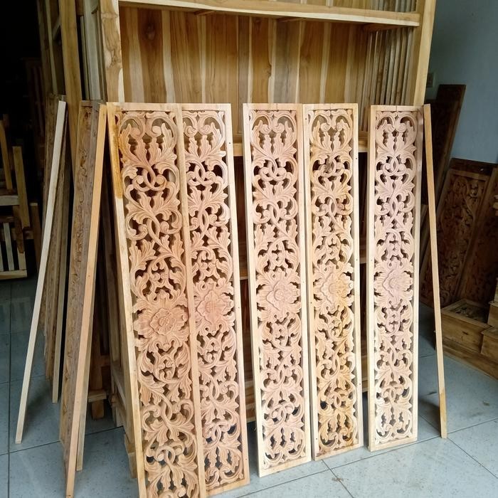 ornamen ukiran kayu loster bofen jendela roster 20x100 cm PGR QW12