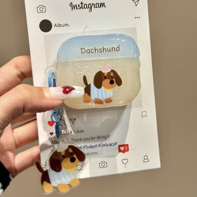 Sweater Cute Puppy Case Earphone Apple Bluetooth Earphone Anti Drop Silikon Perlindungan