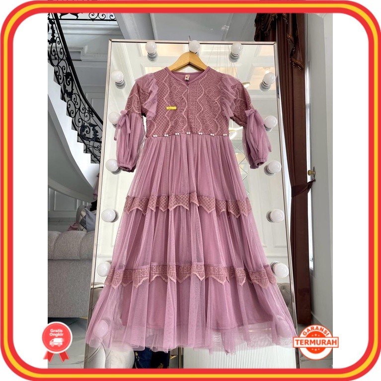 Gamis Anak Perempuan  Pesta Vanessa / Gamis Brukat Anak Mewah / Gamis Pesta Anak Perempuan/ Termurah