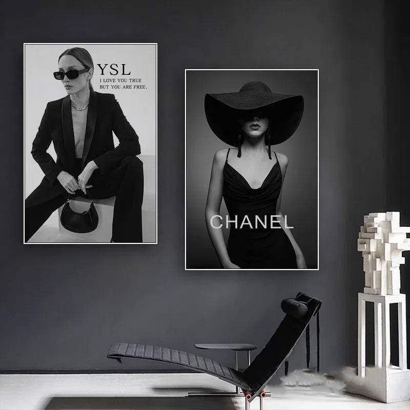 Poster Dinding Kayu 30X45 A3+ Tebal 6mm High-end decorative luxury modern minimalit black white and 