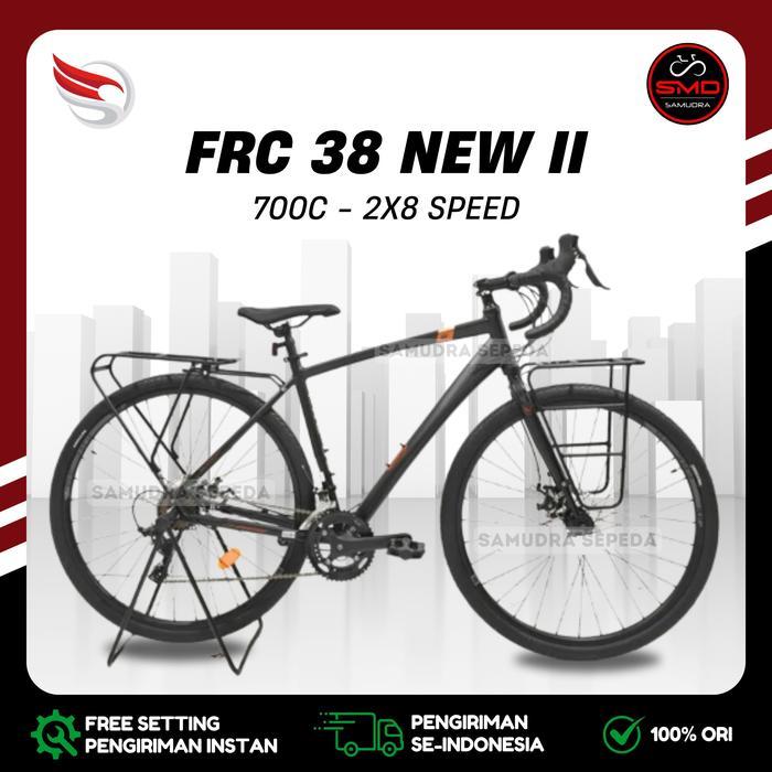 Sepeda Balap RoadBike Element 700C Size 480 500 520 FRC 38 New II 2x8 Speed Murah BDG - 480 Black Br