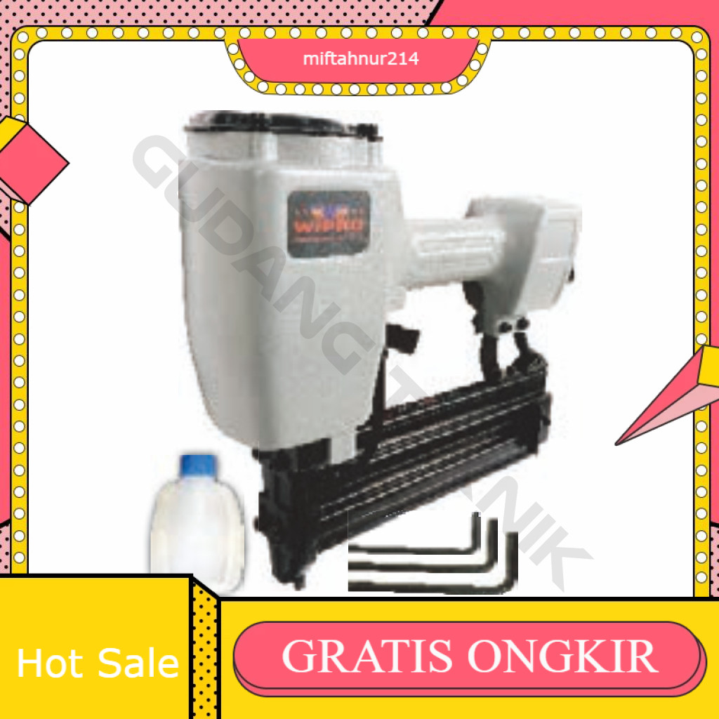 Air Nailer Paku Tembak Staples WIPRO G64 / Mesin Paku Tembak Besar Angin With Safety - Hekter Tembak