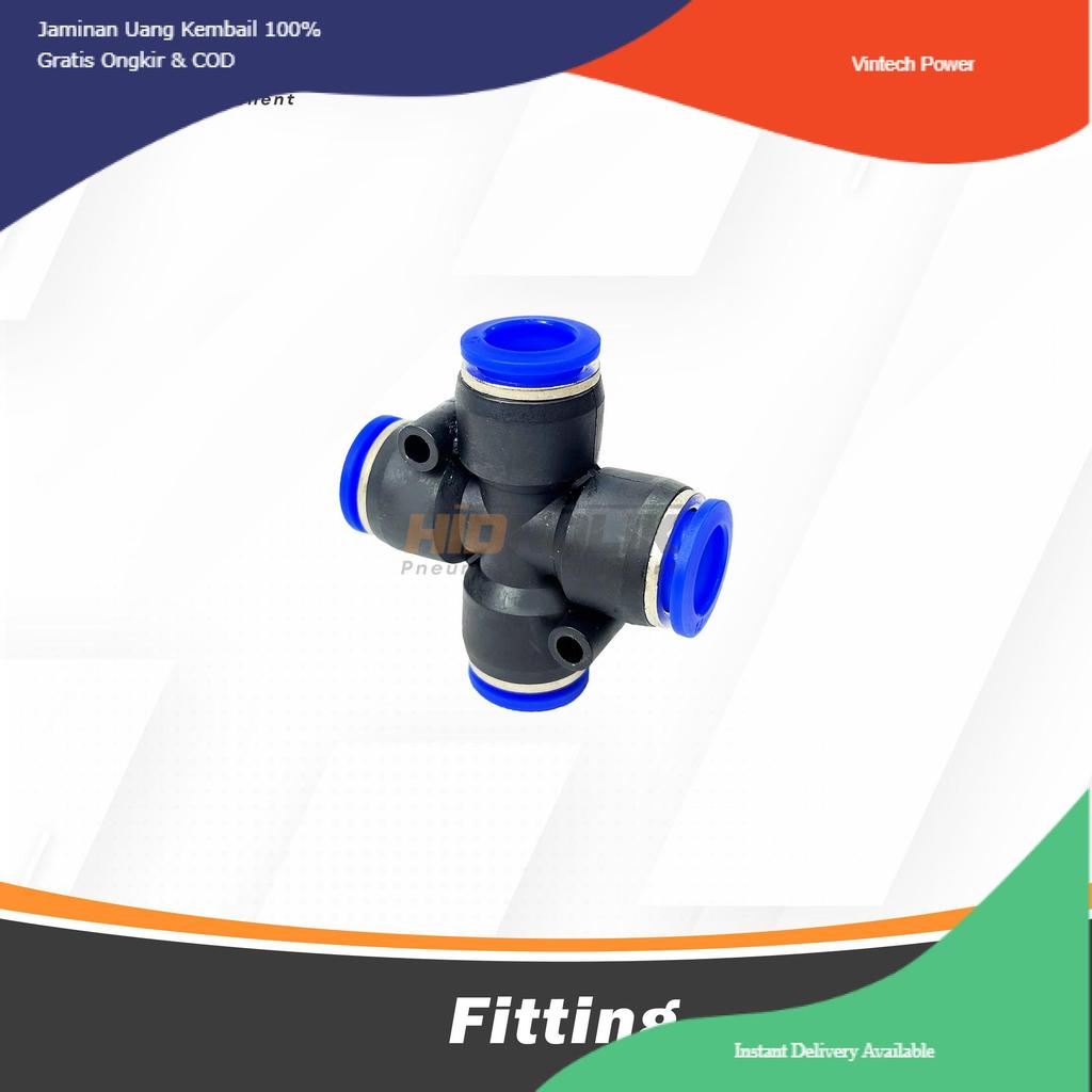 FITTING PNEUMATIC PZA 6 SELANG 6MM