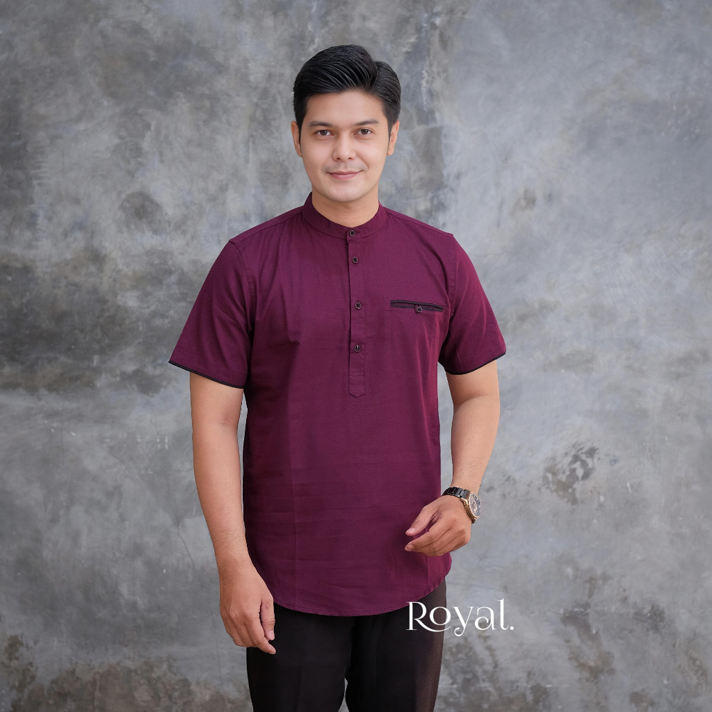 Baju Koko Kurta Polos Lengan Pendek Pria Dewasa Kerah Shanghai  Murah