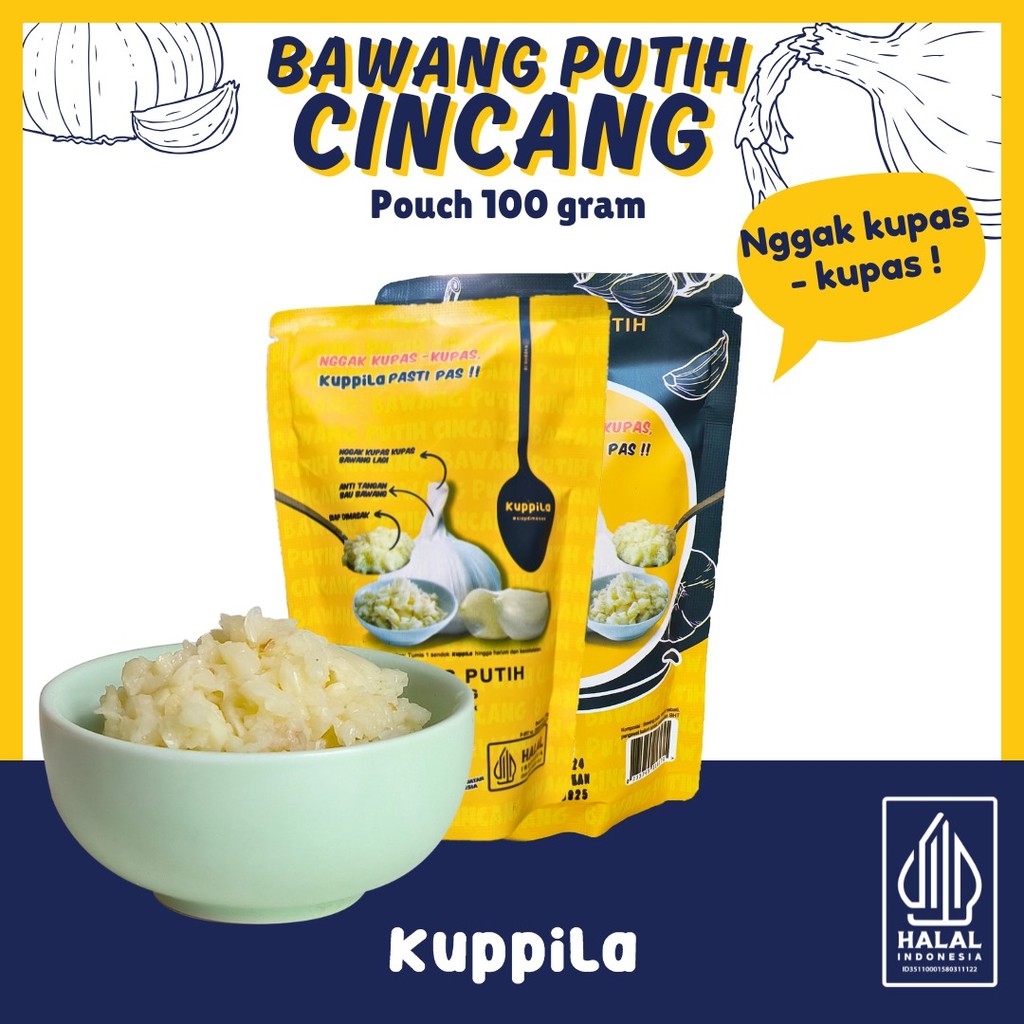 Kuppila Bawang Putih Cincang dalam Minyak Pouch 100gr Bawang Putih ASLI Bukan Bubuk - Bawang Putih C