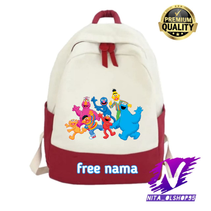 tas ransel sesame street tas anak elmo - Adnan Apparel
