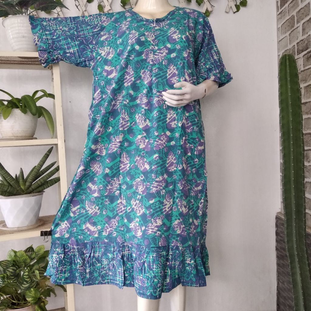 Huza Daster Jumbo Kriwil Resleting Batik Adem Cantik