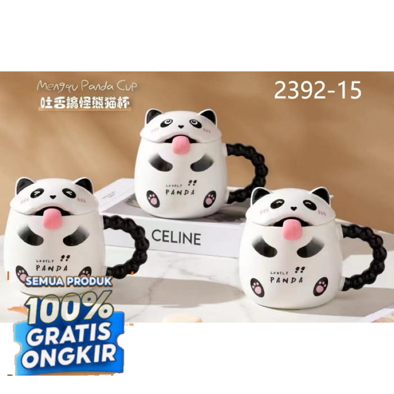 Gelas Mug Cangkir Keramik Ceramic Motif  Panda Impor / Kado / Souvenir / Ulang Tahun / Hampers / Nat