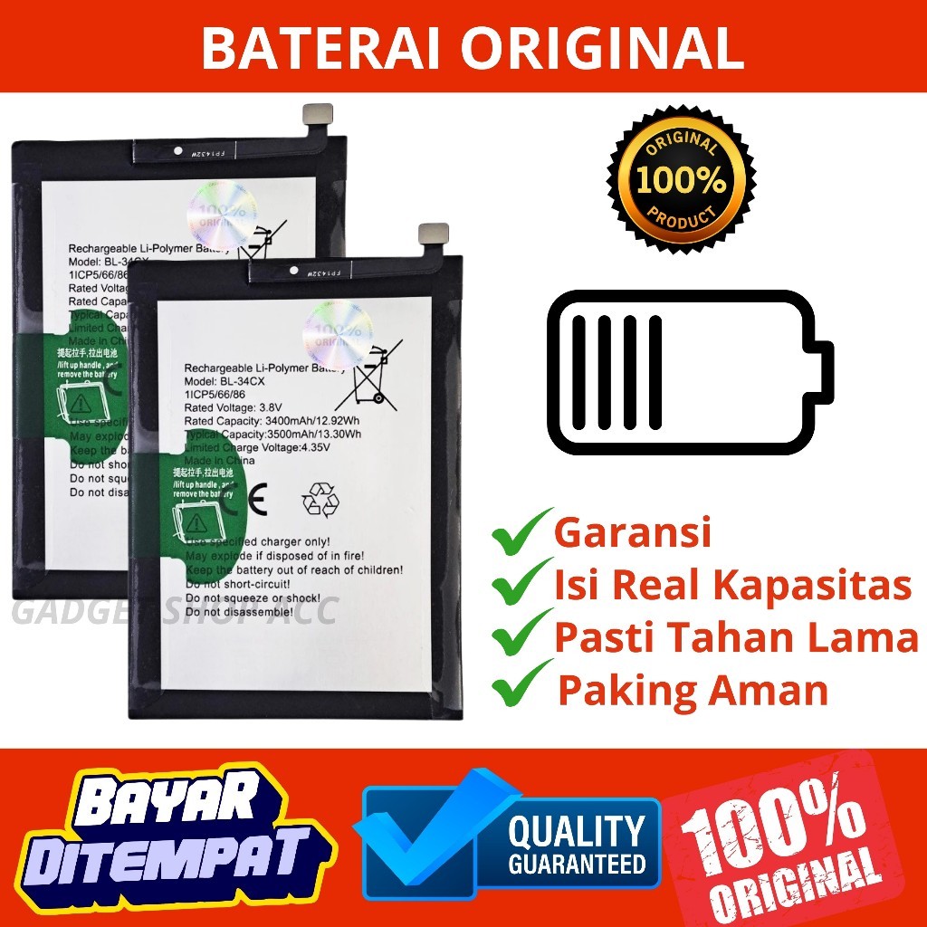 BATERAI INFINIX SMART 3 PLUS 4G / BATERAI INFINIX SMART 4 PLUS 4G / BATERAI INFINIX BL-34CX ORIGINAL
