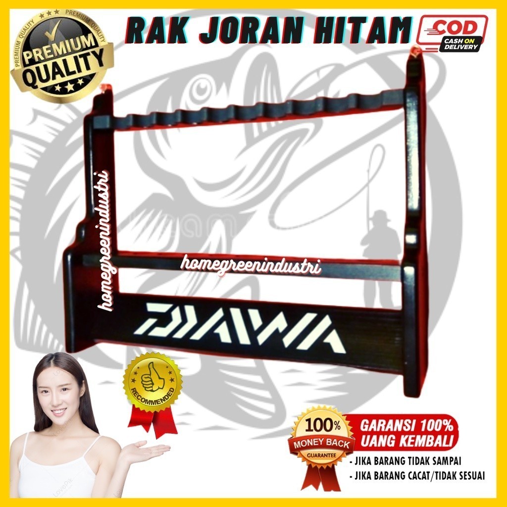 Rak PANCING HITAM / RAK Joran Rod Holder / Tempat Joran Pancing Dinding / Rak Joran Pancing Alat Pan