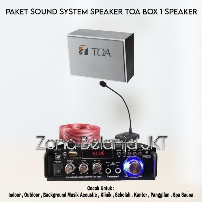 Paket Sound System Toa Box Speaker Cafe Resto Kantor Klinik Panggilan 1 Speaker Amplifier Usb Blueto