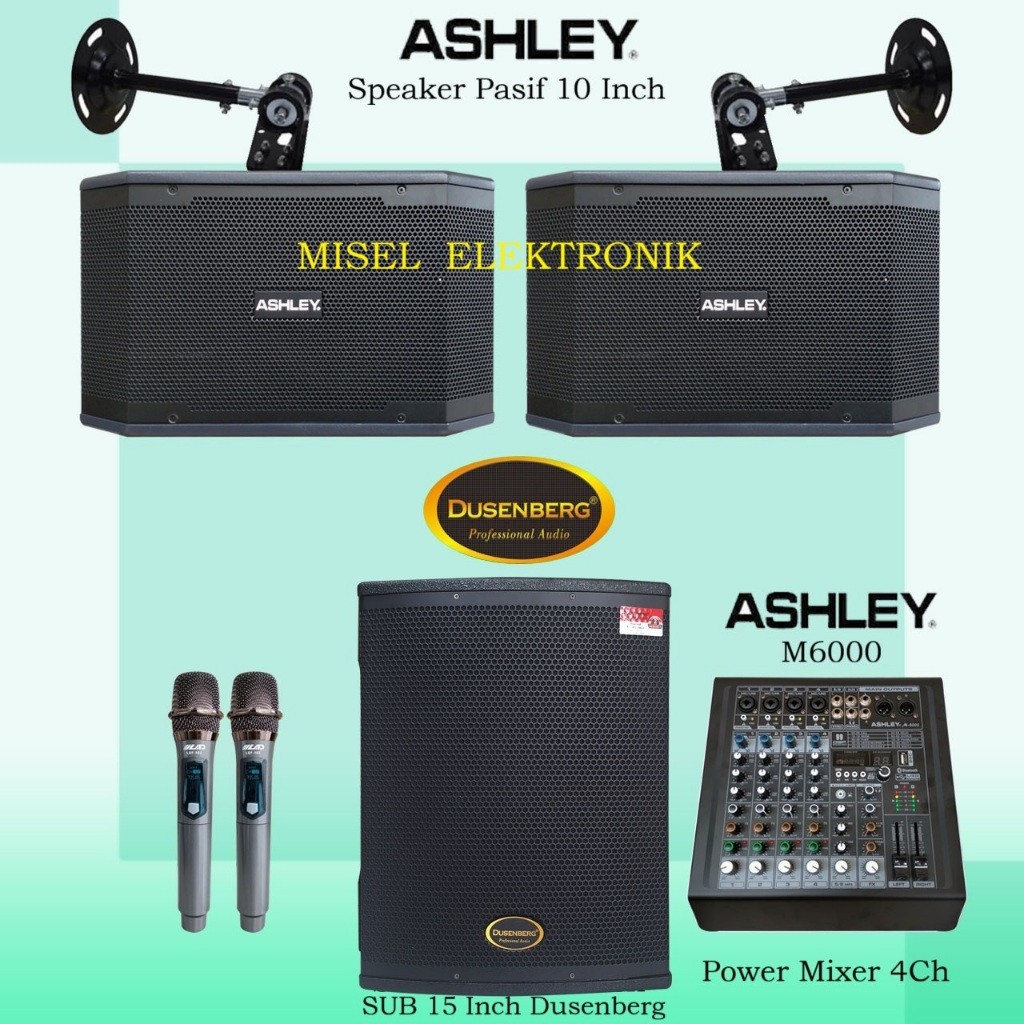 Paket Karaoke Rumahan Speaker 10 Inch Pasif Ashley K2310 Subwoofer 15 Inch
