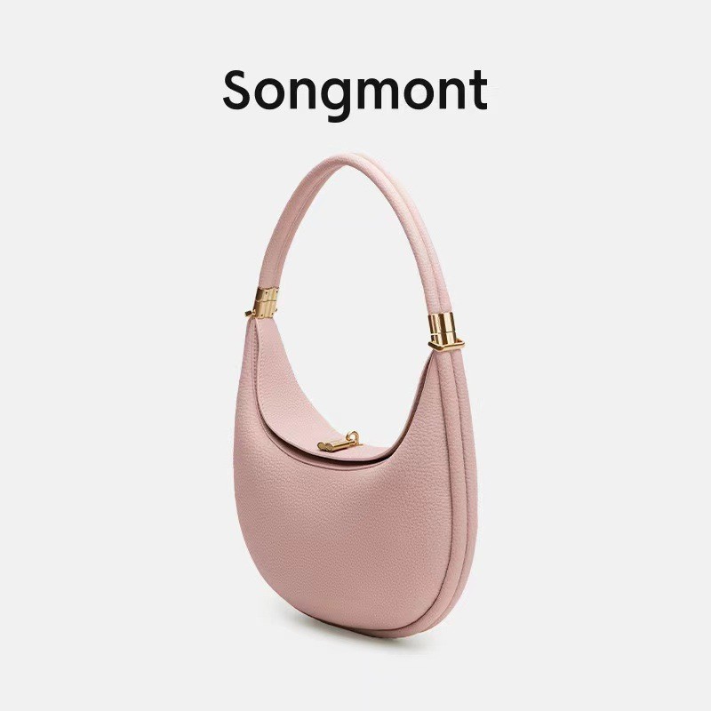 Songmont Women Shoulder Bag Crescent Soft Leather Elegant Commuter Off The Street Versatile Niche Lu
