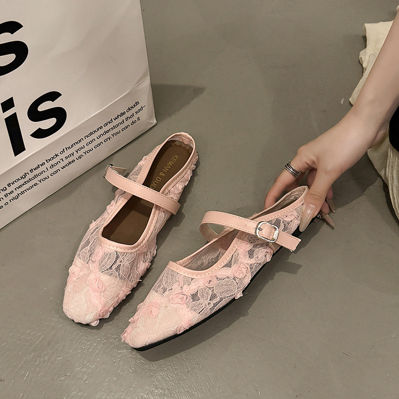 Sandal Wanita Hak Tinggi Ujung Runcing Satu Tali Ujung Tertutup