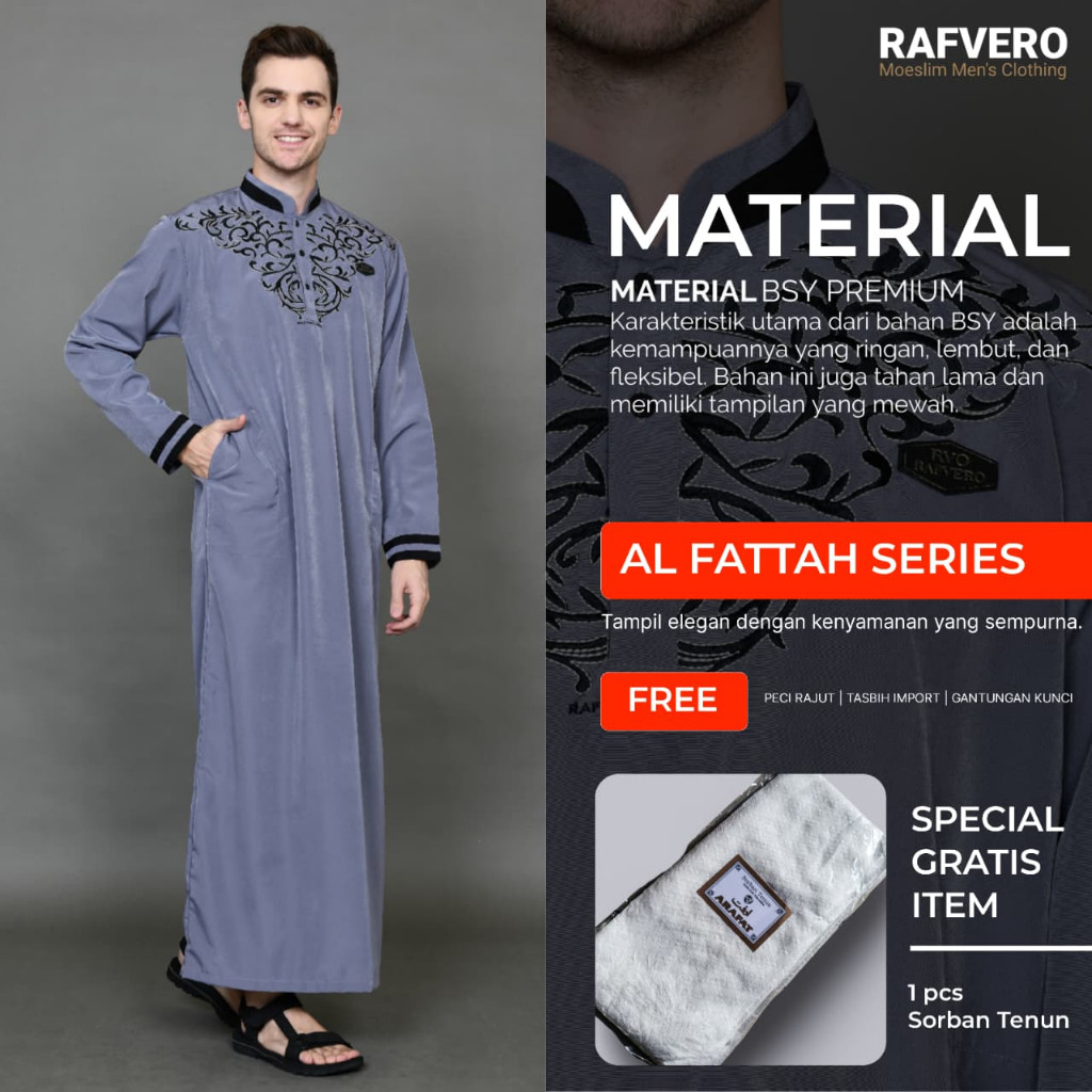 Jubah Pria ALFATTAH ORIGINAL RAFVERO - Jubah Premium