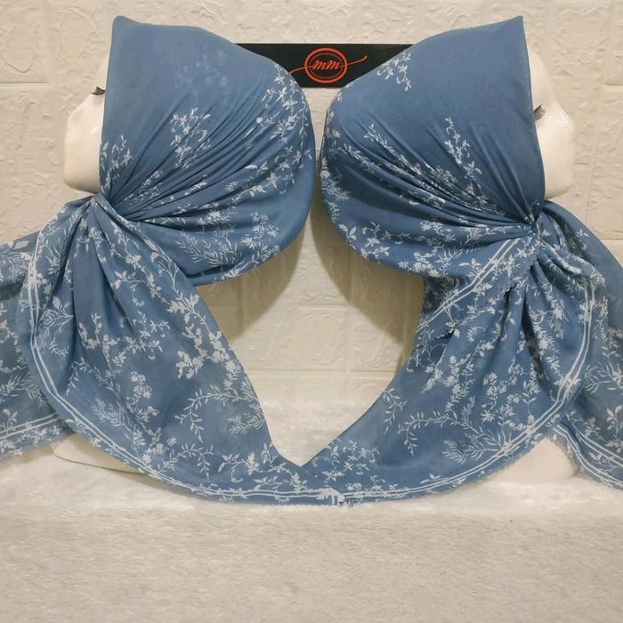 HIJAB SEGI EMPAT VOAL MOTIF FOLURES DENIM
