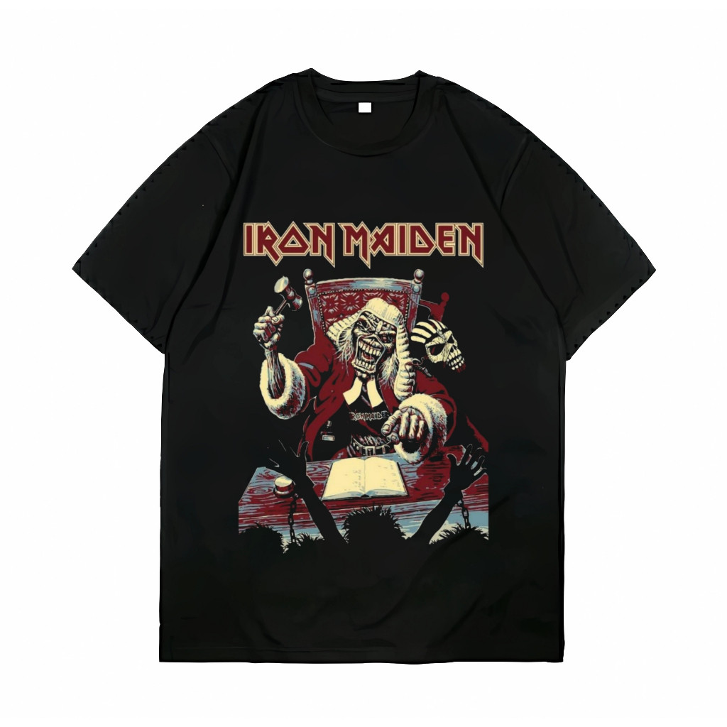 ORI Kaos Band Iron Maiden Katun Hitam Combed 24s Jumbo S-XXXL