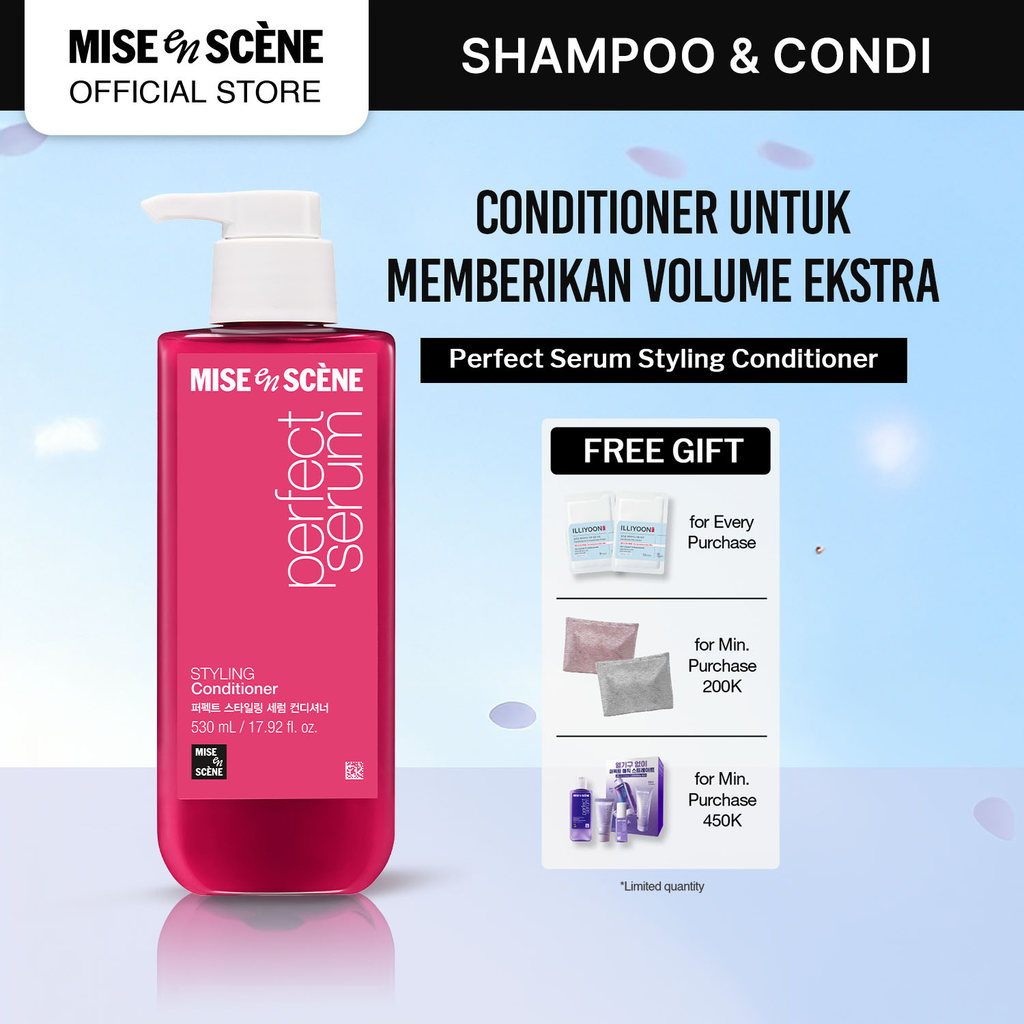 mise en scene Perfect Serum Styling Conditioner 530ml - Conditioner Rambut Kering Rusak sering Dicat