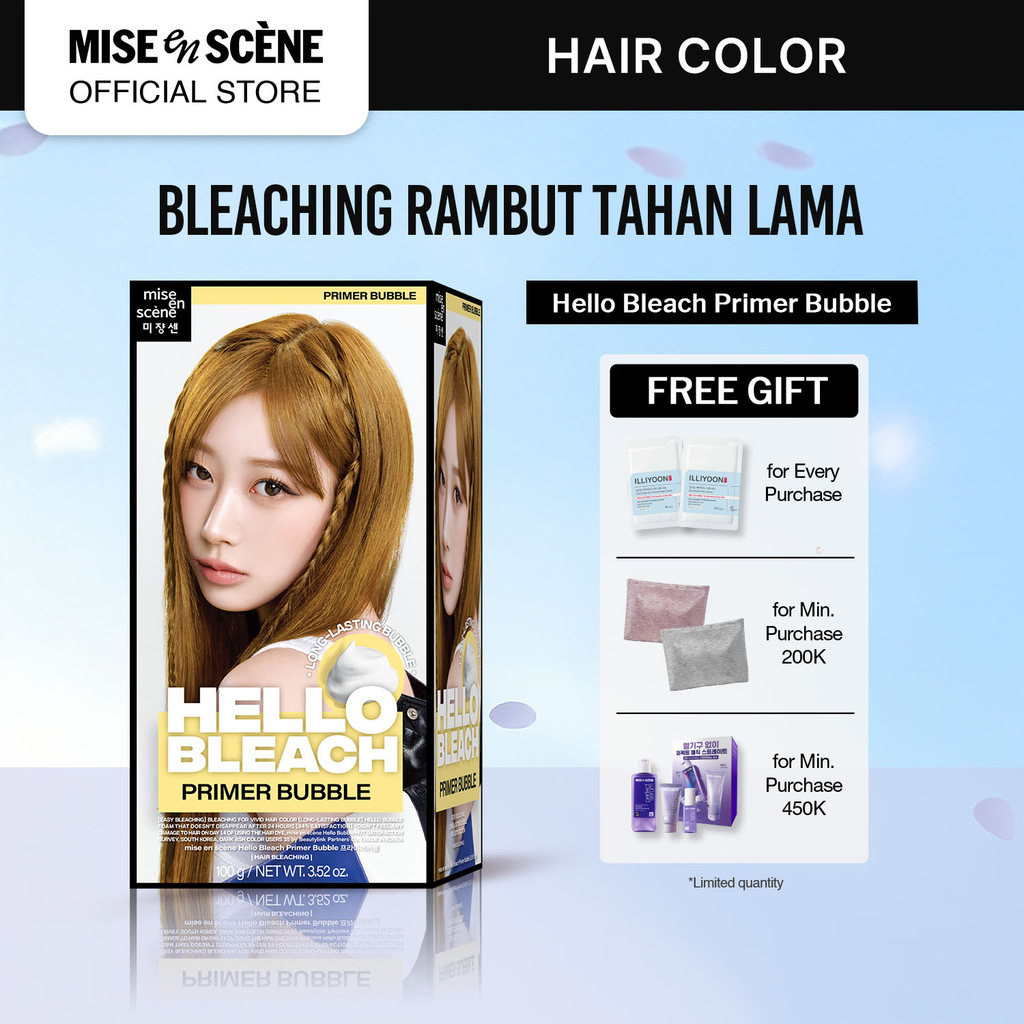 NEW mise en scene Hello Bleach Primer Bubble - Bleaching Rambut Primer Bubble Foam Warna Tahan Lama 