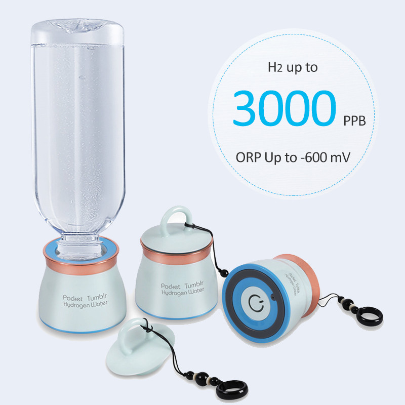 Smallest Portable Pocket Hydrogen Rich Water Generator Bottle DuPontN117 SPEPEM dual chamber Travel 