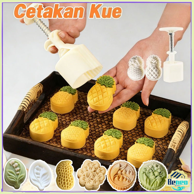 3 in 1 Cetakan Kue Bulan Kue Cetakan Kue Bulan Berbentuk Bunga Nanas Cetakan Nastar Nanas Mooncake M